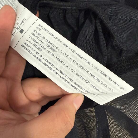 NWT The A&F Paloma Long-Sleeve Mesh Top, Black, M - Picture 4 of 4